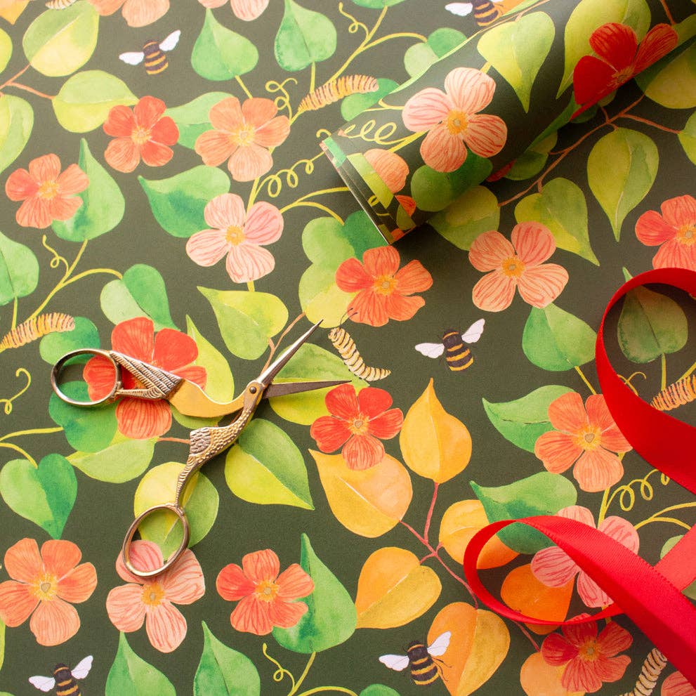 littlehoothoot - Wholesale Flat wrap - Poppy Garden Gift Wrap Sheet1