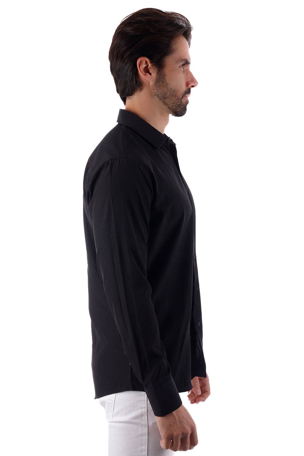 BARABAS - Vente Chemise à col boutonné – homme - Chemise décontractée à manches longues pour hommes de couleur unie 4B336