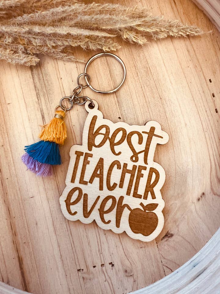 Best teacher ever keychain for wholesale by Ashleys Designs Wholesale
