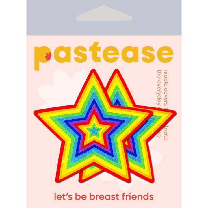 Pastease® - Wholesale Nipple Pasties - Women's - Star: Velvet Rainbow Pumping Nipple Pasties by Pastease®