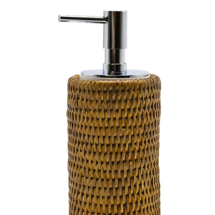 Distributore di sapone cilindrico Push rattan Miele per la vendita all'ingrosso da parte di Pagan