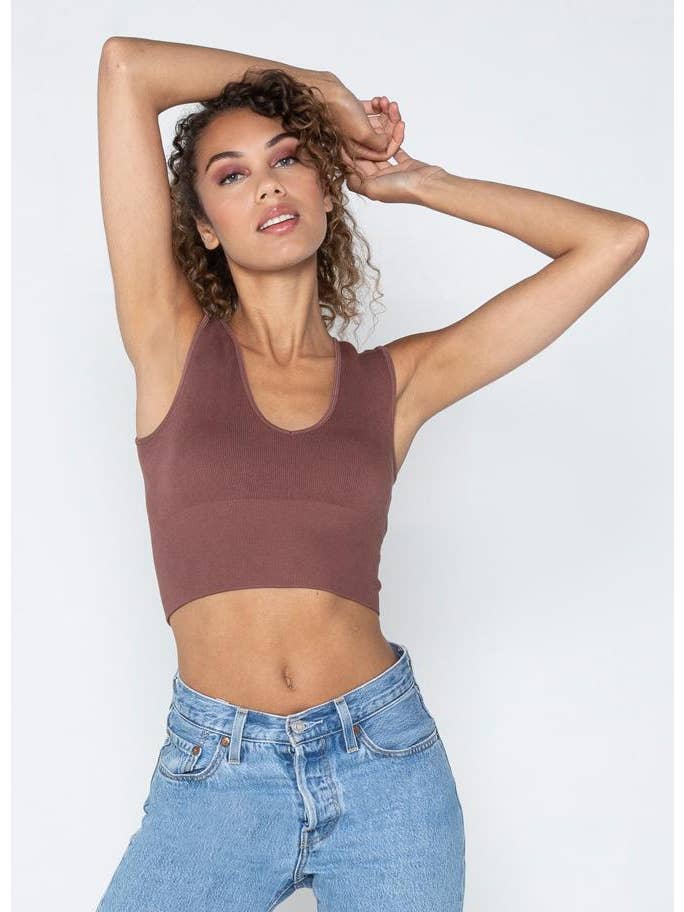 C'est Moi Clothing Co - Wholesale Knit Top - Women's - Bamboo Deep V Rib Top- CEBT1002