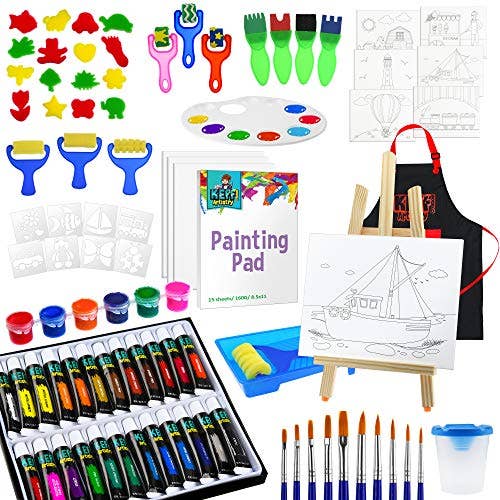 Playkidiz Squeezable Paint Brushes Classic Colors For Kids, Washable  Tempera Paint Brush, 12 Assorted Fun Colors for Toddler, (24ml/0.8oz Each)  - Toys 4 U
