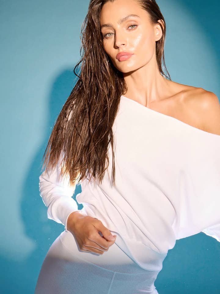 Felpa Flashdance in Pile Accogliente - Bianco Brillante per la vendita all'ingrosso da parte di MPG