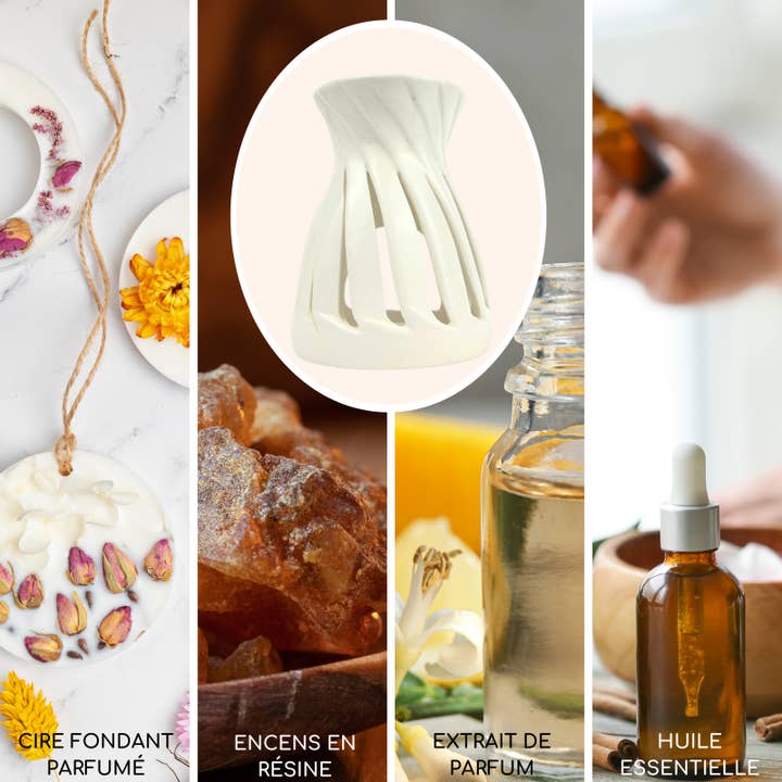 Zen'ArĂ´me - Wholesale Fragrance Warmer - Ceramic Corta White Fragrance Burner and Scented Melts2