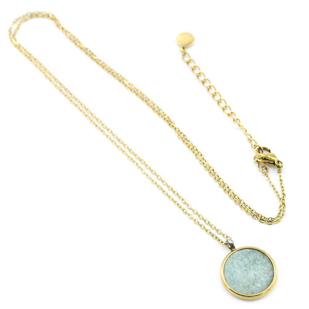 Sergio Engel jewellery - Wholesale Halskettinghanger - Strandketting 02 - in roestvrij staal met natuursteen of parelmoer5