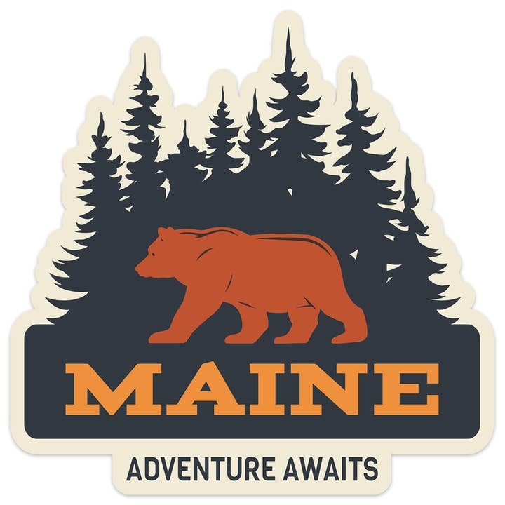 RetroPlanet - Wholesale Phone & Laptop Stickers - Maine Black Bear Pine Tree Silhouette Mini Sticker 20 ct