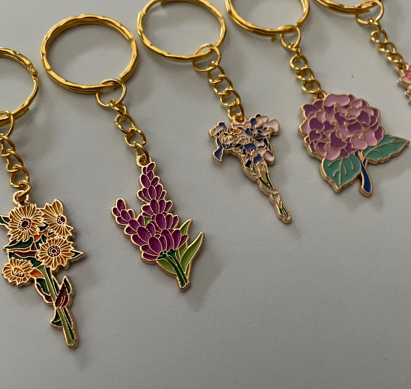 Roshni Desai & Things - Wholesale Sleutelhanger - Dames - Bloemen Sleutelhanger Met Boeketje En Emaille - Unisex2