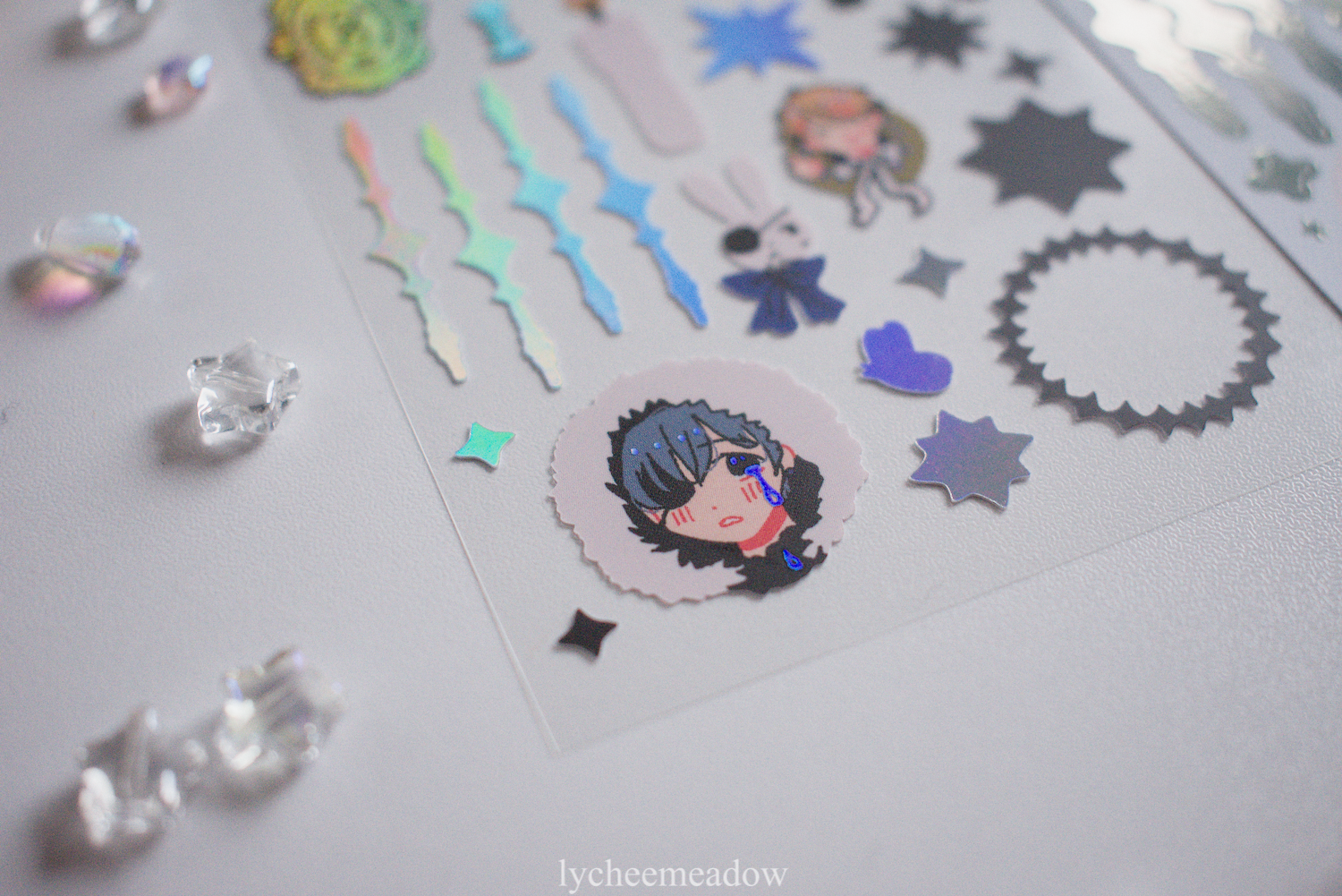 Lycheemeadow - Wholesale Sticker - Kuroshit Holographic Sticker Sheet1