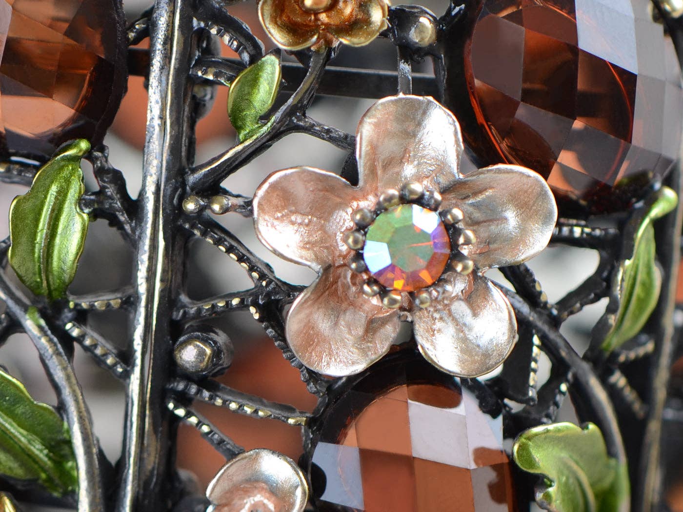 AK Brand - Wholesale Cuff Bracelet - Gold Floral Topaz Butterfly Dragonfly Cuff Bangle Bracelet4