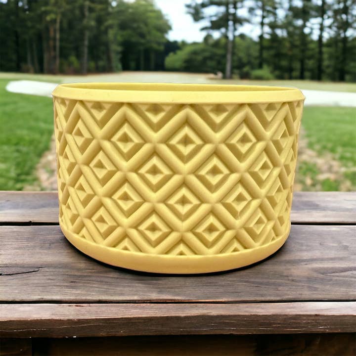 Lemon Yellow DIAMONDS Silicone Tumbler Boot for wholesale by Olive Lane Accessories