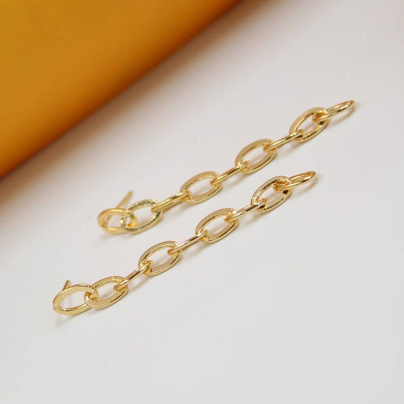 MIA Jewelry – Großhandel Ohrhänger – Ovale Gliederkette mit 18 Karat Gold gefüllt1