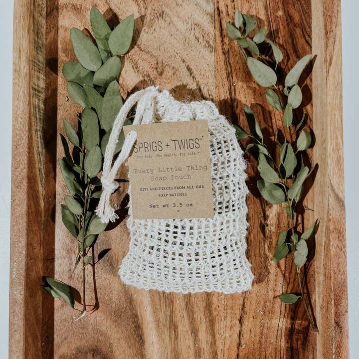 Filled Soap Pouch for wholesale by Sprigs + Twigs