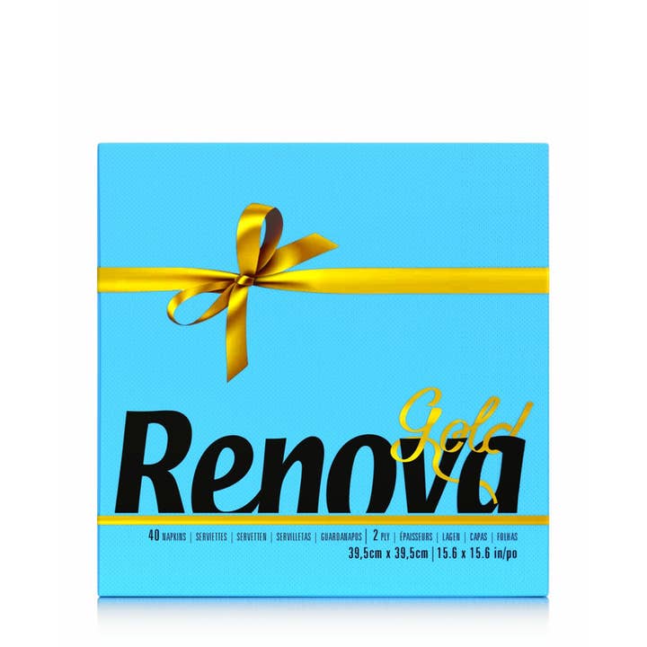 Renova - Vendita all'ingrosso Tovagliolo monouso - Tovaglioli Renova Gold azzurri di carta, extra large