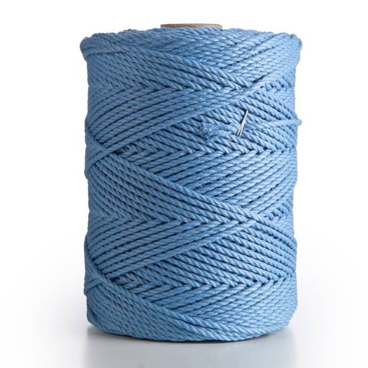 MB Cordas - Wholesale Twine - 3MM 3 Strand Twisted 200m Cotton Cord LIGHT BLUE