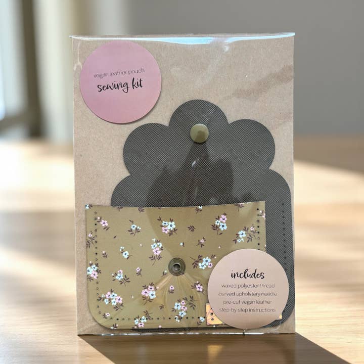 Sewing Kit - Vegan Leather Pouch - Wildflower Bunches for wholesale by Lizabell Studio