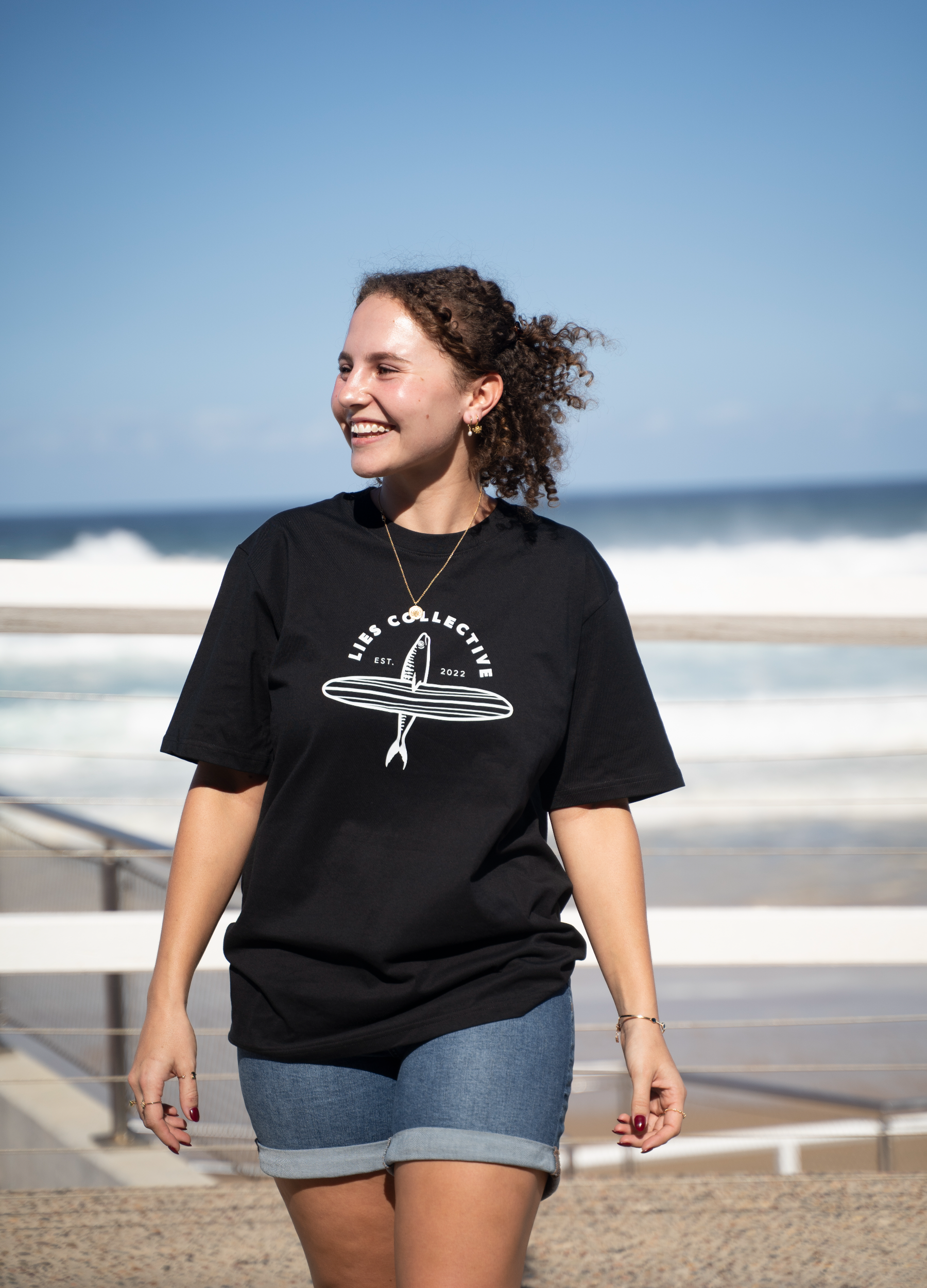 Lies Collective - Wholesale T-Shirt (Graphic) - Women's - GONE SURFING TEE0