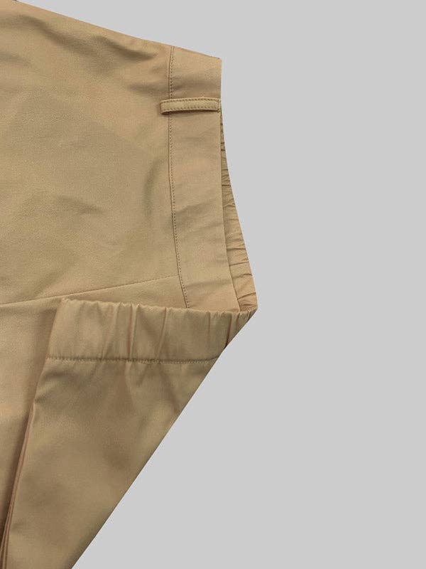 KHAKI Højtaljede løse bukser med blomsterprint og lommer for engroshandel på Faire14