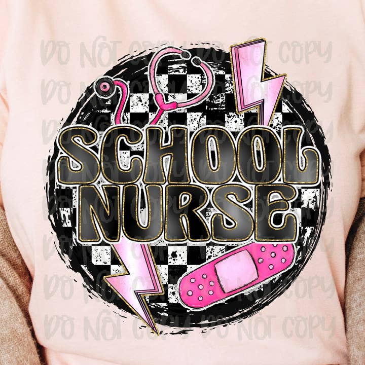School Nurse Circle DTF Transfer for wholesale by K and M Designs
