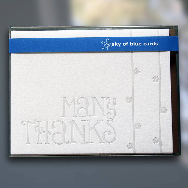 Carte de remerciement, boîte de 6 pour la vente par Sky of Blue Cards
