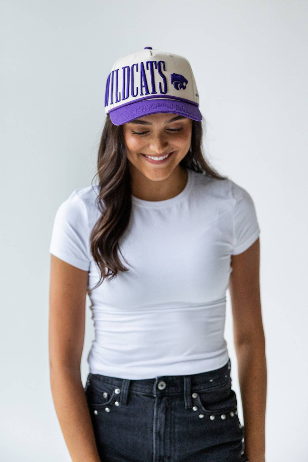 PURPLEIVORY Kansas State Saturday Stretch Canvas Trucker Hat for wholesale on Faire0