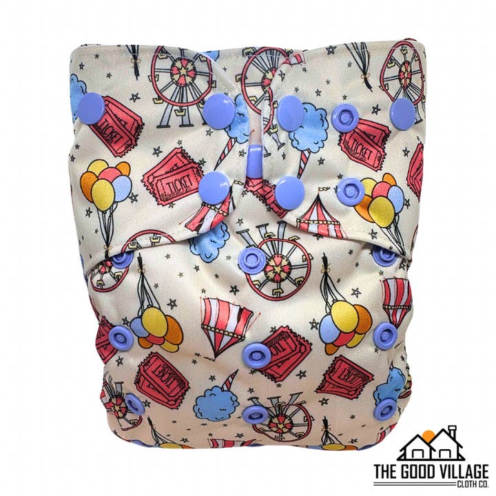One Size Pocket Diaper | Little Ringmaster for wholesale by The Good Village Cloth Co + Market