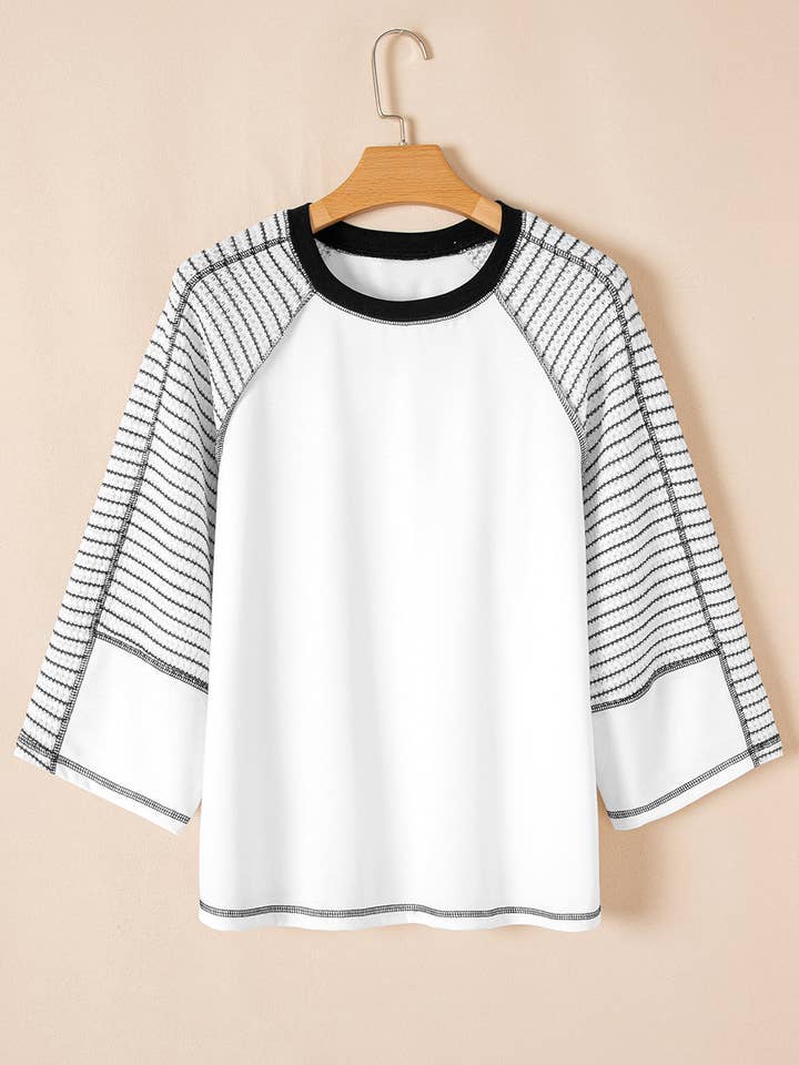 Black Rodeo Cowboy Print 3/4 Sleeve Western Tee for wholesale on Faire