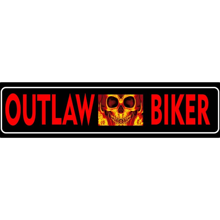 Motorcycles - Outlaw Biker Street Sign Metal Tin Sign for wholesale by BMS BIZ