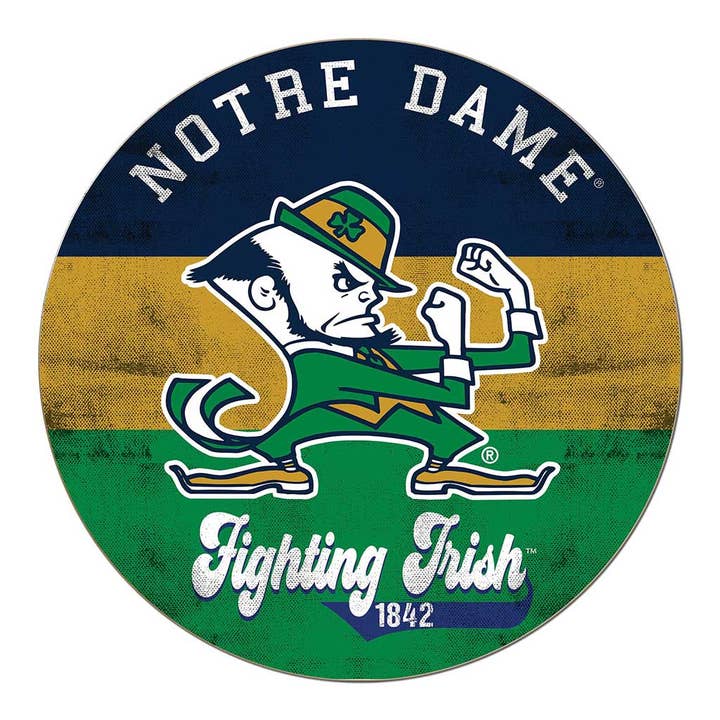 KH Sports Fan - Wholesale Sign - 20x20 Retro Circle Notre Dame Fighting Irish