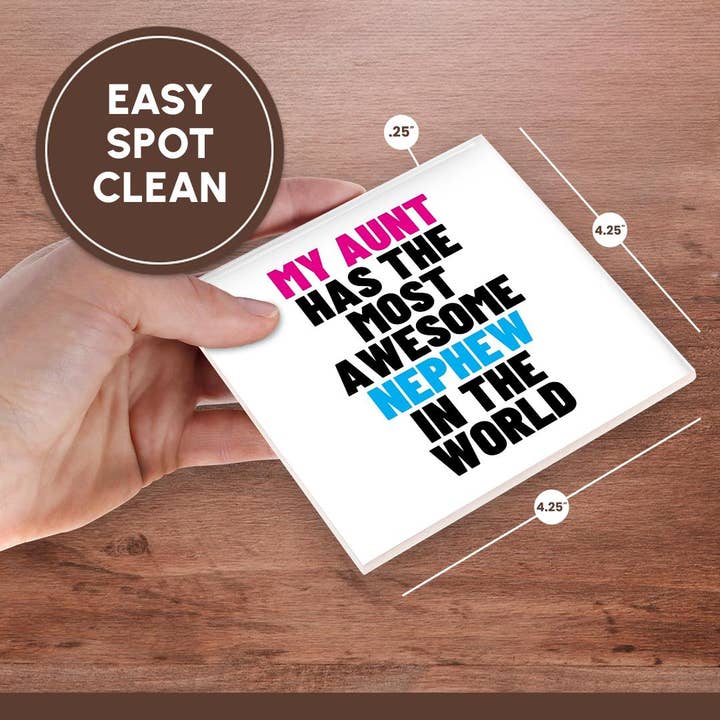 3dRose - Wholesale Coasters - 3dRose, My Aunt Has The Most Awesome Nephew In The World, Coaster6