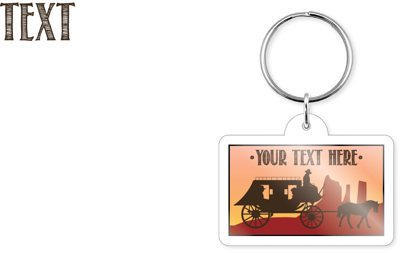 Morris Magnets - Vente Porte-clés – unisexe - Porte-clés - Scène de cheval et de diligence3