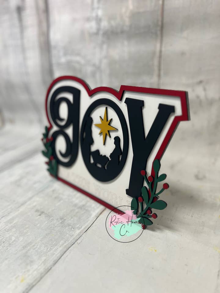 Kit de sinal de artesanato de Natal Alegria do Presépio por atacado de Rustic Home Co LLC