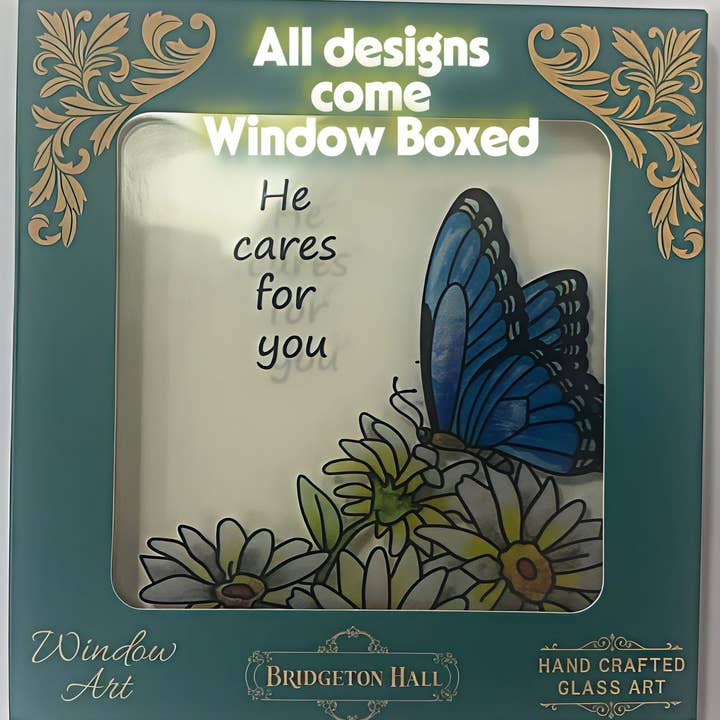 Bridgeton Hall - Wholesale Suncatcher - Dragonfly - 4" x 4" glass Suncatcher w/ sash2