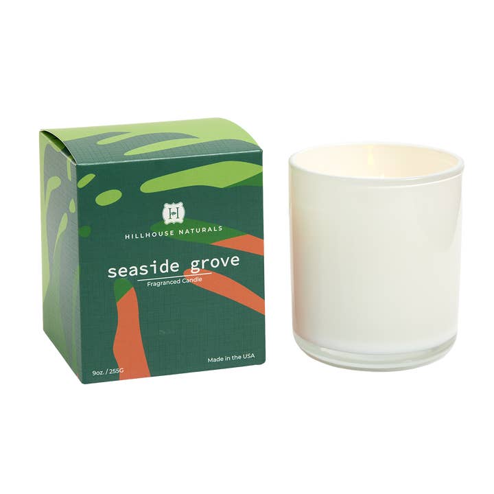 Seaside Grove 9oz Candle In Glass Ctn.6 for wholesale by Hillhouse Naturals/Field+Fleur