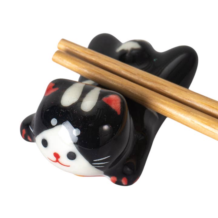 Urban Tokyo - Wholesale Spoon Rest - Cat Chopsticks Rest 2"L Black (12/288)0
