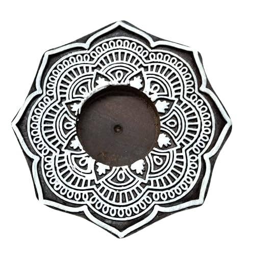 Magnifique Hearts - Wholesale Candle Holder - Handcrafted Wooden Tealight Holder, Mandala Flower Design 46