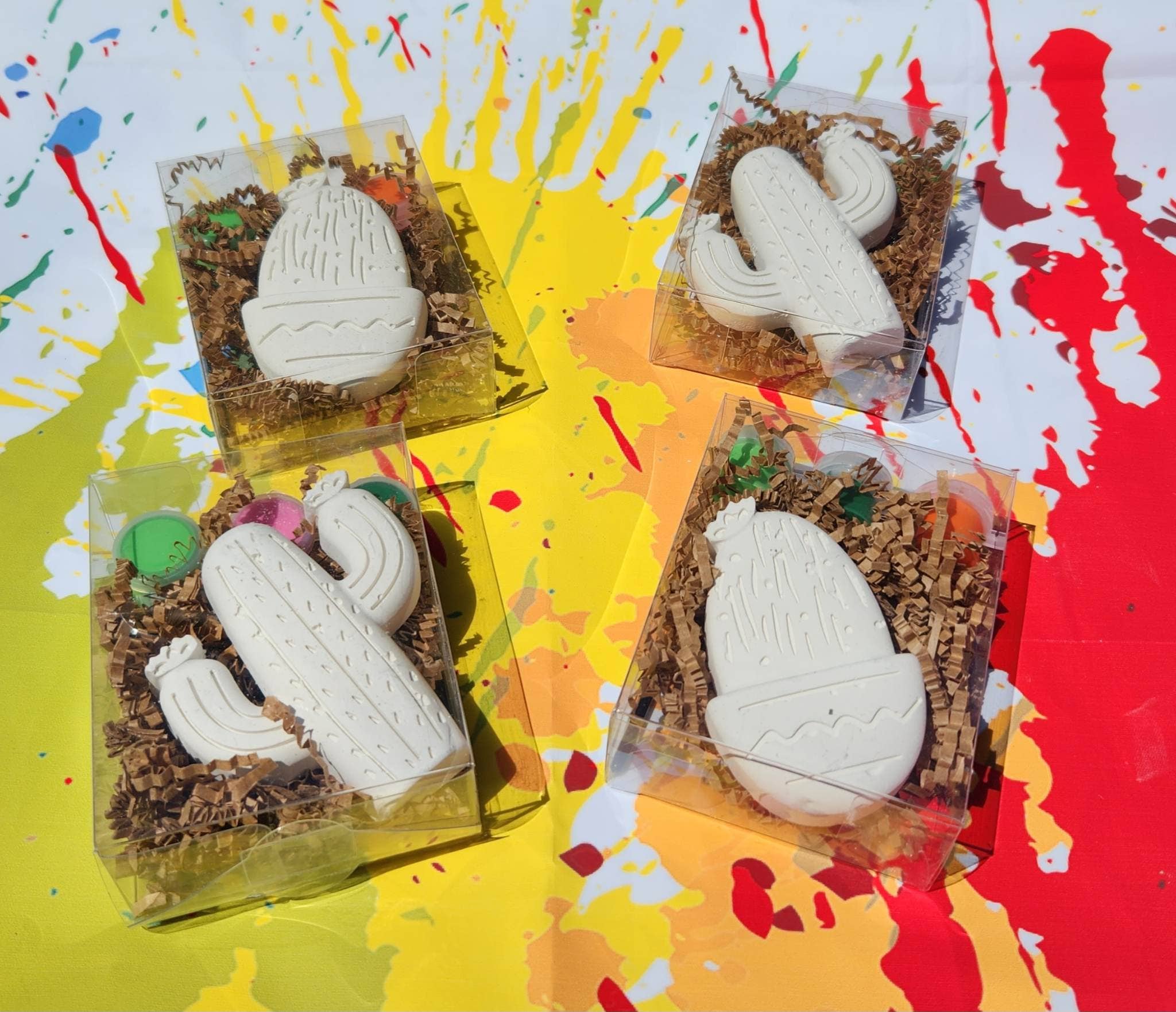 Snazzy Crayons - Venta al por mayor Regalo para invitados - Cactus, Lets Fiesta Birthday Paint Your Own Kits, para fiestas3