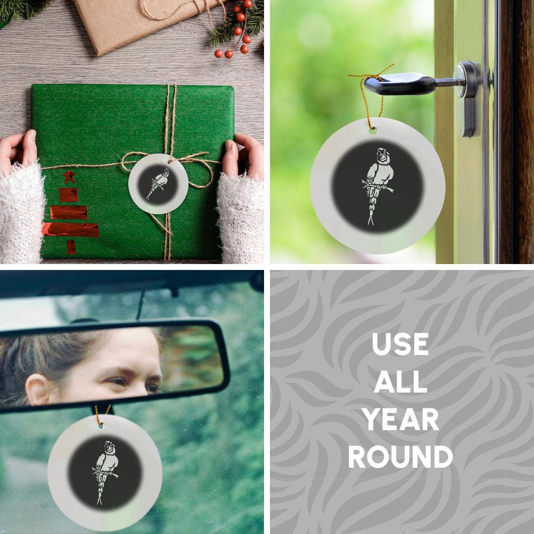 3dRose – wholesale Ornament – 3dRose, Cute Parrot Cut-Out Stencil-Style, Ornament4