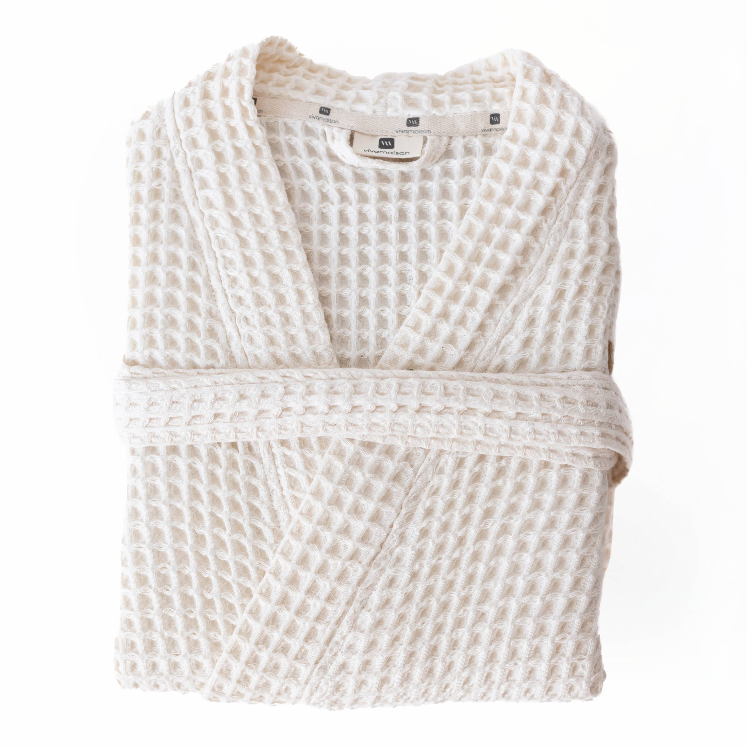 Vivamaison - Wholesale Robe - Unisex - Luxurious Waffle Kimono Bathrobe, 100% Cotton, Unisex Style51