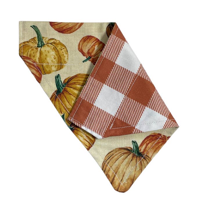 Plaid Pumpkin Bandana for wholesale by BaubleBee Co.