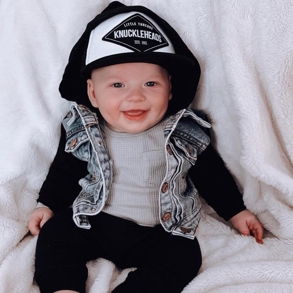 Black Hat for Infant | Blake Infant Beach Summer Trucker Hat for wholesale on Faire9