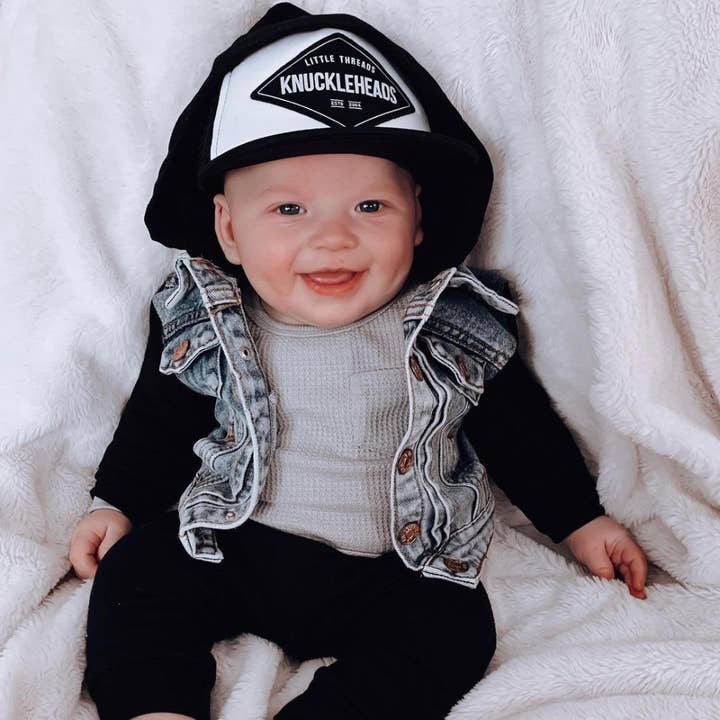 Black Hat for Infant | Blake Infant Beach Summer Trucker Hat for wholesale on Faire9