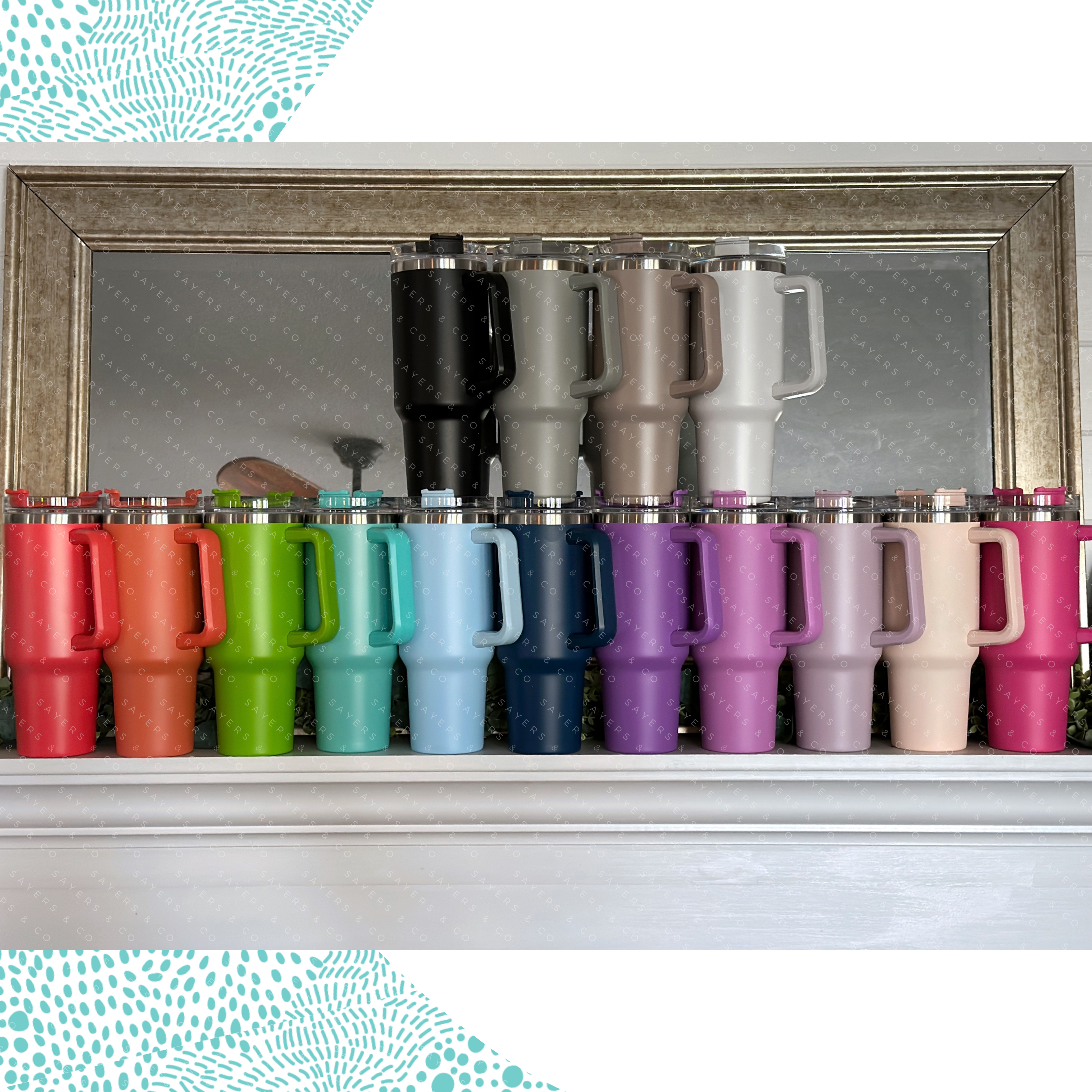 Sayers & Co. - Wholesale Insulated Mug/Tumbler - 40 oz Double Walled Screw Top Matte Tumbler- Ready To Ship25