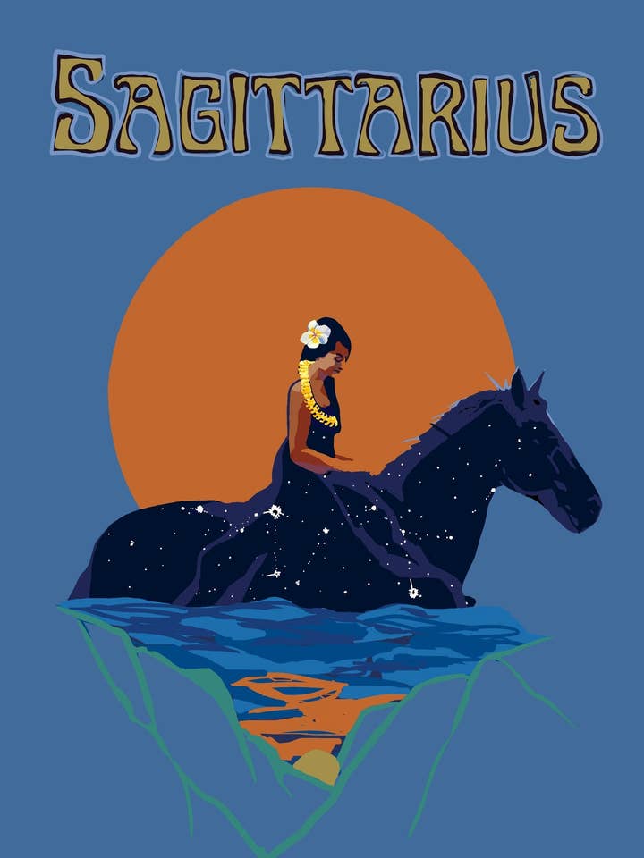 Carte du zodiaque du Sagittaire pour la vente par Paradise Now Hawaiʻi