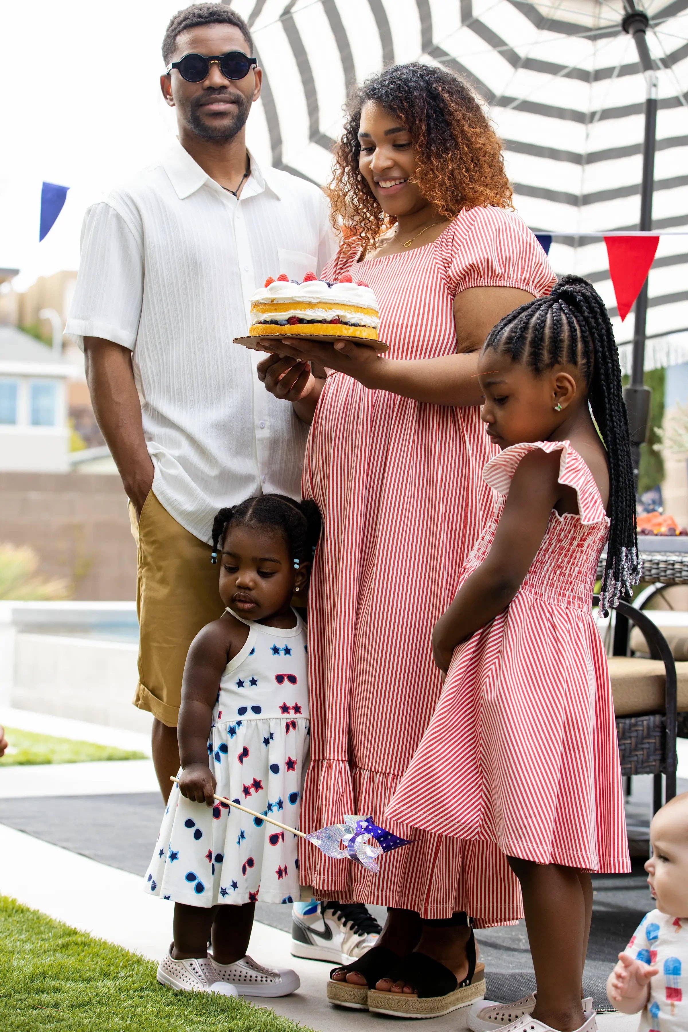 Monica + Andy - Vente Robe – enfant - Robe de fête organique pour adulte_Rayures rouges4