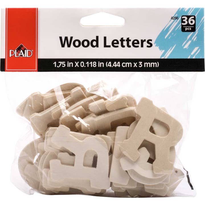 Plaid Crafts - Wholesale Craft Supplies - Plaid Wood Surface Letter Pack Fun Font 36 Piece