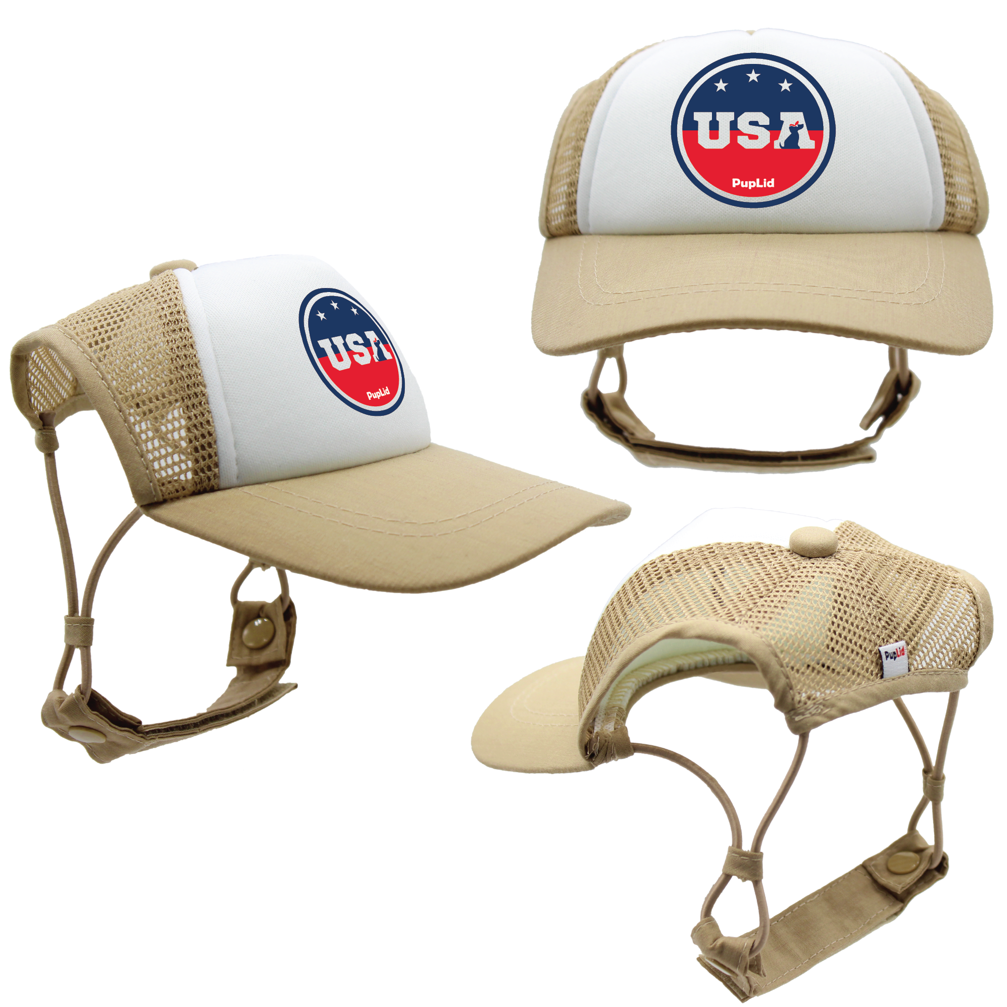 PupLid – wholesale Hatt - Hund – USA Stars Design l Truckerhatt för hundar33