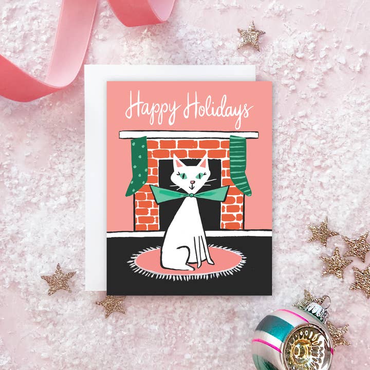 Idlewild Co. - Wholesale Season's Greetings Card - Retro Cat Holiday Greeting Card