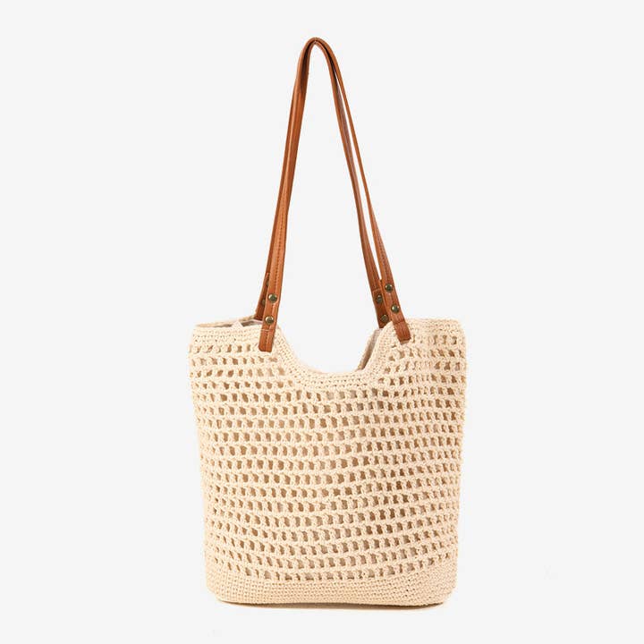 lilyandlaceboutique - Vente Tote bag – femme - Grand sac décontracté en coton tricoté