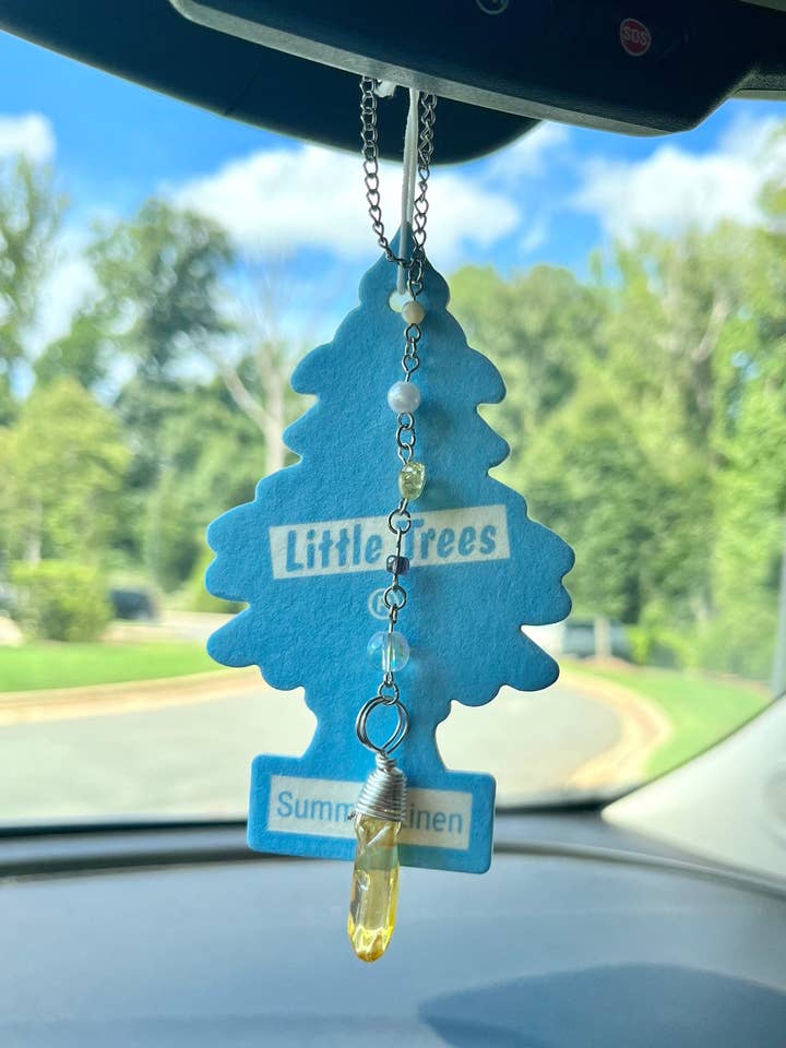 Yellow Quartz Crystal Car Charm | Rearview Mirror Accessory | Car Mirror Companion | Hippie Car Decoration | Vehicle Interior Accessory for wholesale by StayTay Store